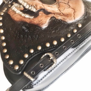 Leather Motorcycle Bag, Side Bag For Harley Davidson, Swingarm Saddle Bag image 6