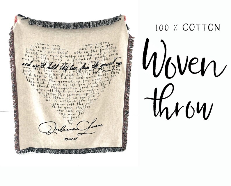 Song lyric blanket Personalized throw blanket 2nd Anniversary Etsy