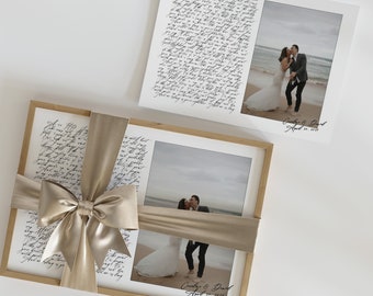 Regalo lírico de la canción de la boda, regalo de la foto de la boda, regalo de aniversario personalizado para él, regalo de aniversario para la esposa, aniversario de papel