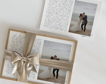 Regalo lírico de la canción de la boda, regalo de la foto de la boda, regalo de aniversario personalizado para él, regalo de aniversario para la esposa, aniversario de papel