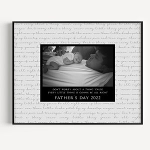 Custom Father&#39;s Day Gift, photo song lyrics gift for dad, birthday gift for dad ,fathers day gift ideas, new dad gift, father daughter gift