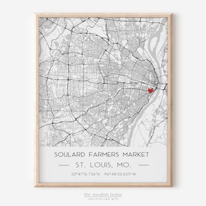 Anniversary gift for husband, where we met map, anniversary gift for boyfriends, anniversary gift for wife, fiancé gift, 1st anniversary image 1