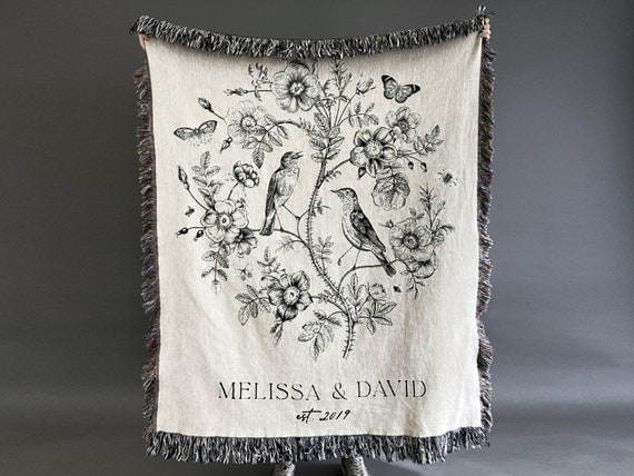 Personalized cotton throw blanket sale