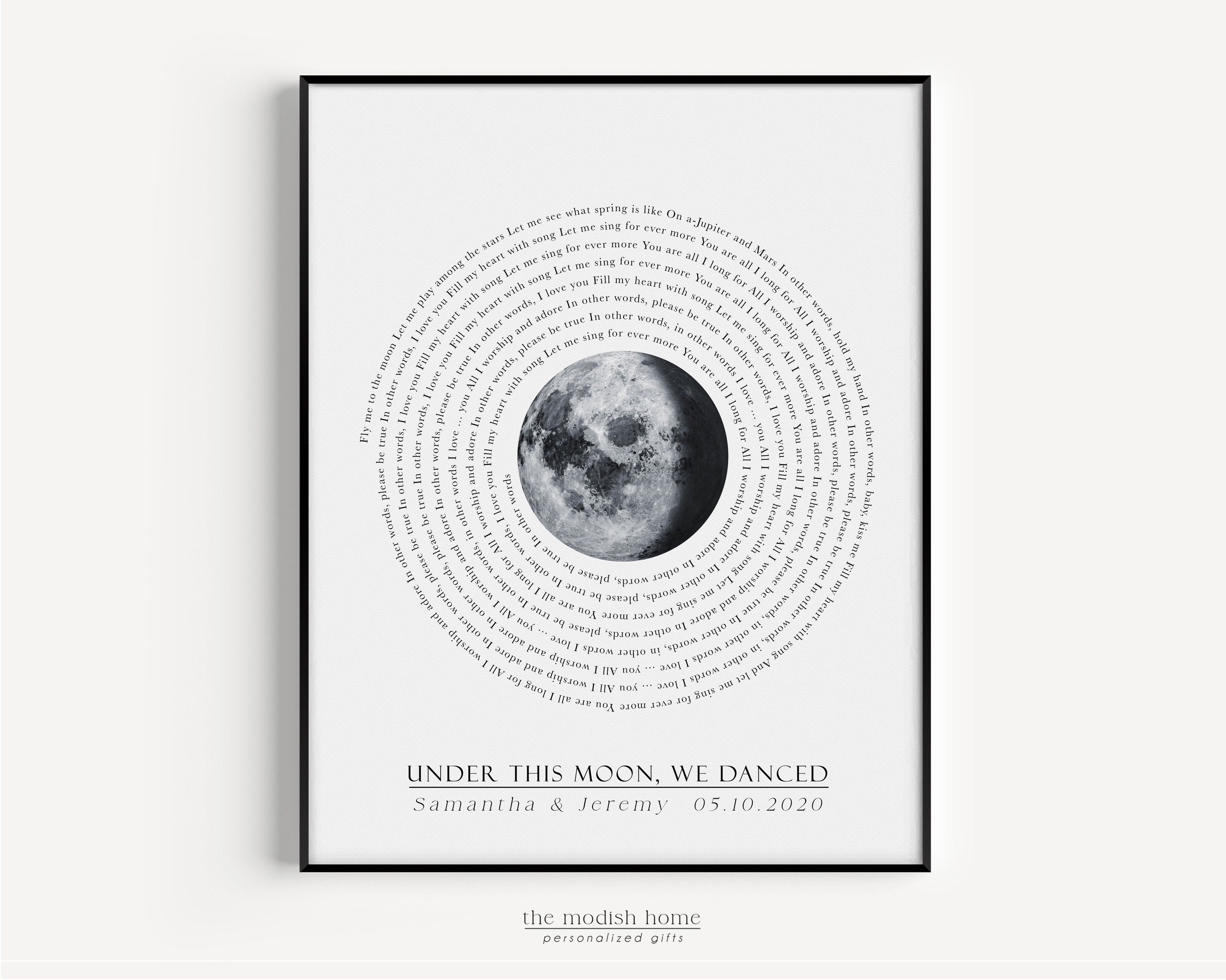 Wedding Song Print First Anniversary Paper Gift Song Lyrics - Etsy