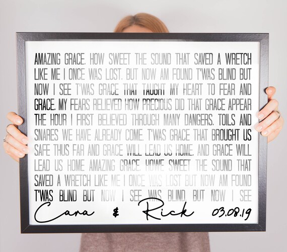 Song Lyric Wall Art Digital Download Wedding Song Lyric Print Etsy