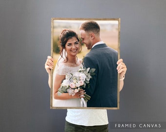 Custom Framed Photo on Canvas | Any Photo Printed on Canvas | Wedding Photo on Canvas Framed | Anniversary Gift | Wedding Gift |Framed Print