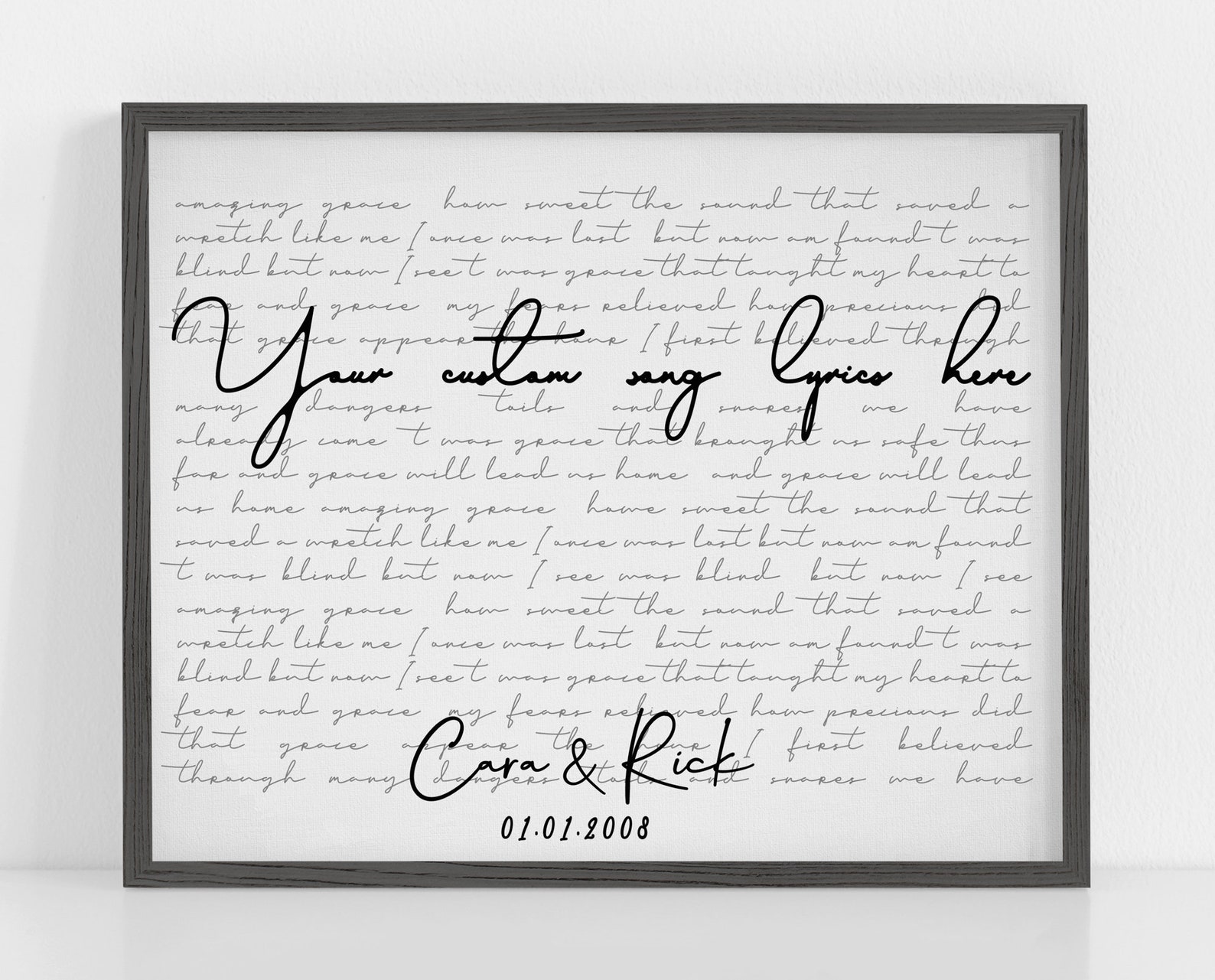 Song lyric wall art Digital Download Wedding song lyric print Etsy