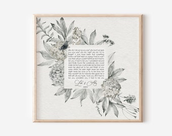 Wedding Song Lyrics Print | anniversary gift | wedding gift | anniversary gift for wife | personalized gifts for couple | framed or unframed