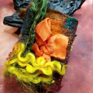 Pixie bracelet, Woodland Goddess Felted Bracelets, Arm Cuff wraps. Pixie Fairy, Festival clothes, OOAK,  Wearable Art, Ready to ship. FB016