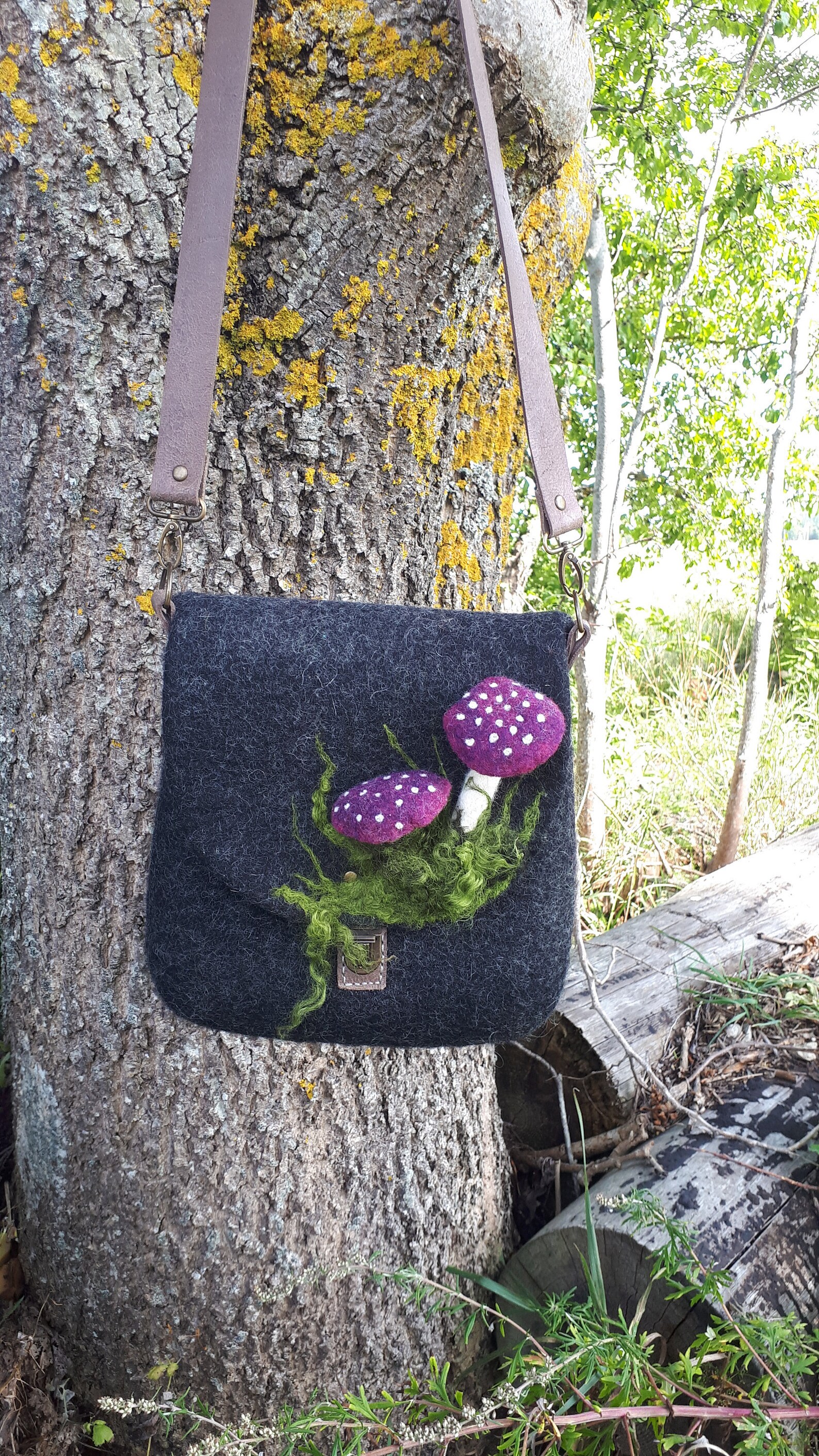 Mushrooms Bagwoodlandpursehandbagfaerieshoulder Etsy
