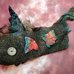 Pixie bracelet, Woodland Goddess Felted Bracelets, Arm Cuff wraps. Pixie Fairy, Festival clothes, OOAK,  Wearable Art, Ready to ship. FB017