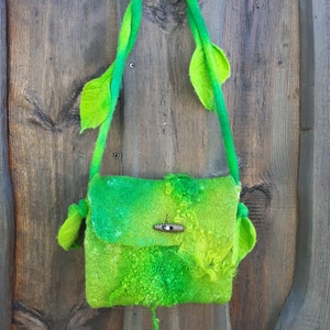Belt bag-hip bag-shoulder bag-purse-green bag -faerie-witch bag-elf-festival bag-unique bag- forest bag- witch-fairy-pixie-felt-pagan-wicca