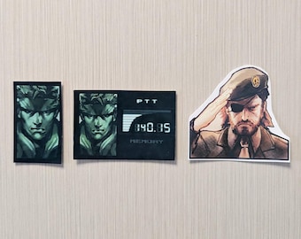 Metal Gear solid stikers, solid snake, big boss, codec, stiker set, digital painting, vynil stikers