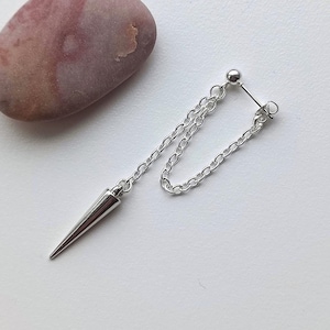 stud earring men with dangling spike one male earring spike dangle men drop earring silver spike stud earring unisex