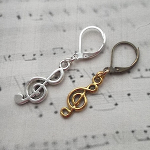 Treble clef earrings
