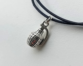Small grenade necklace pendant