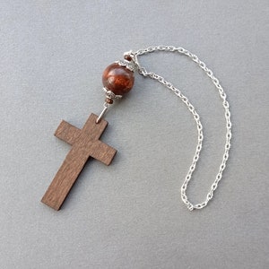 Wooden cross car mirror hanging accessories, amulet, car decors with cross, car rear view mirror, сar mirror charms, cross dangle for car