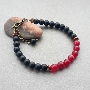 red carnelian and black onyx bracelet protection