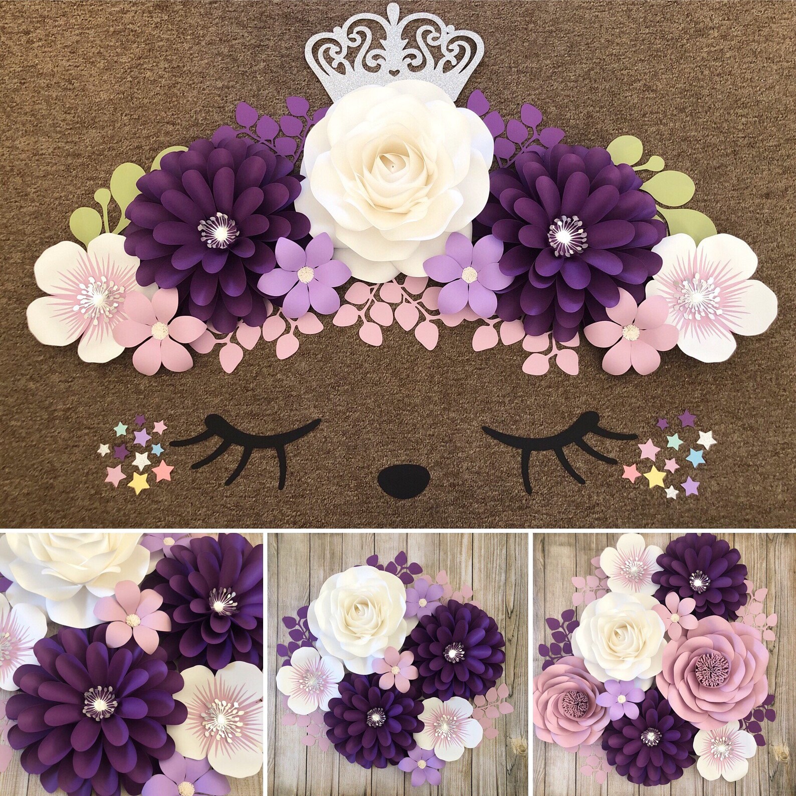 Paper Flower Template Wall Paper Flowers for Events and - Etsy