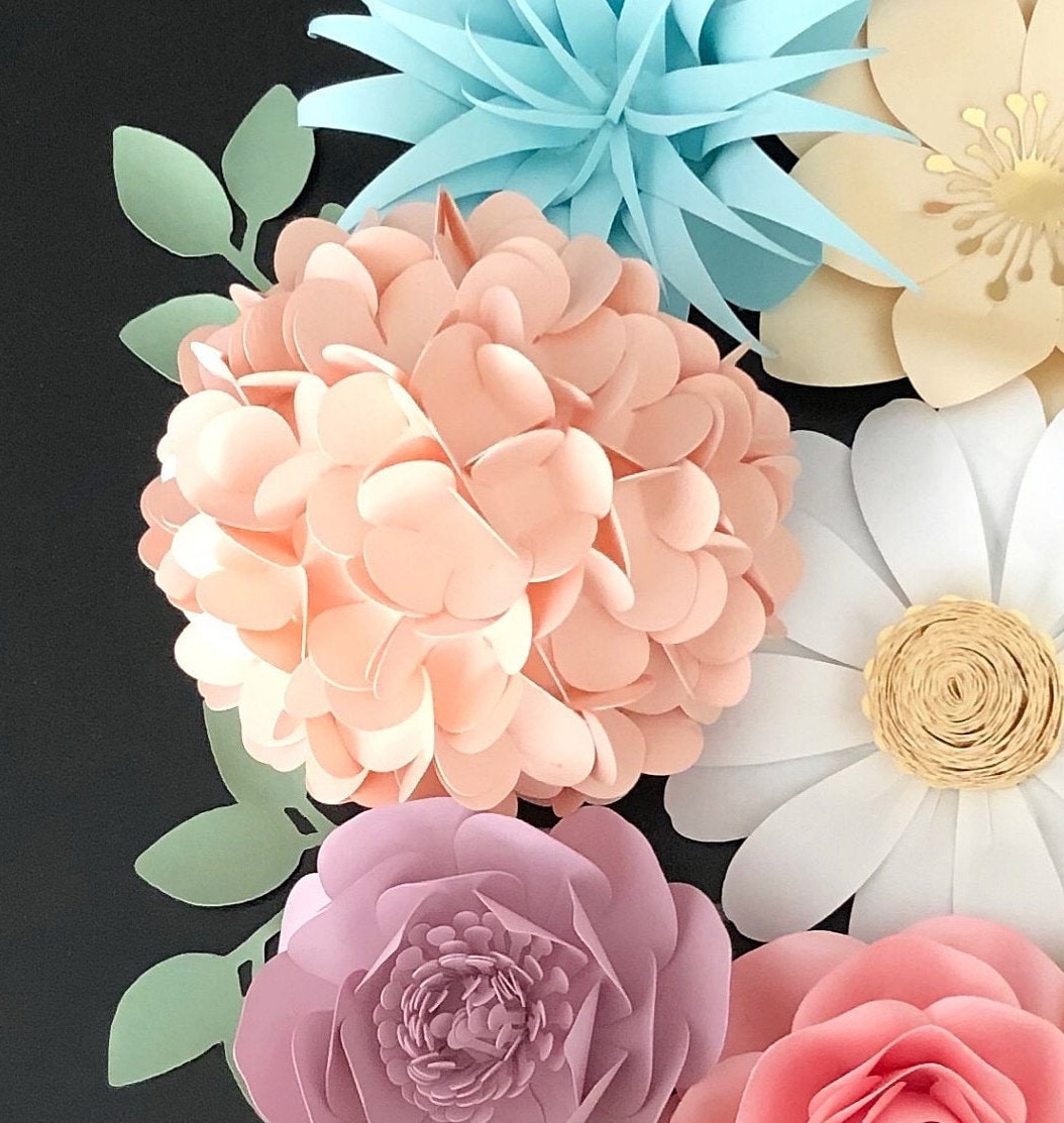Paper Hydrangea Flower Template: SVG, PNG, & PDF (re-sizable) - Etsy