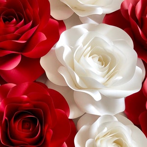 Paper Flower Rose Template: DIY Wall Decor (PNG, PDF)