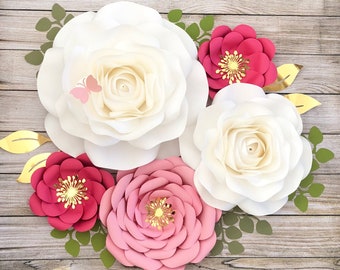 DIY Paper Flower Template Bundle: Large & Small Roses (PDF)