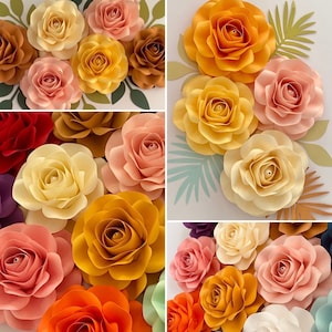 Kleine Papierblumen Mini Rose Vorlage für DIY Basteln - Größenverstellbares Rosenblatt - SVG/Pdf/PNG/DXf Mini Rose 3 "- Hochzeit Tischkarte Blumen