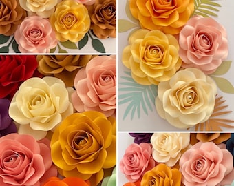 Small Paper Flowers Mini Rose Template for DIY Crafting - Re-sizable Rose Petal - SVG/Pdf/PNG/DXf Mini Rose 3&quot; - Wedding Place Card Flowers