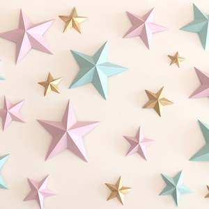 3D Star SVG, 2D star SVG, Paper Star Décor for Birthday Parties, Christmas Décor, Garland, Wall decor, SVG cut file