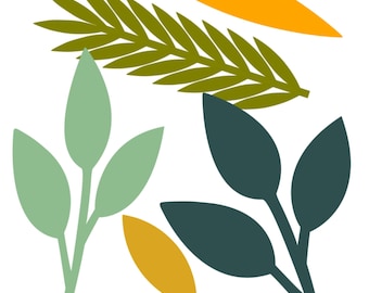 Paper Flower Leaf Template: SVG, PNG Cut Files (Cricut, Silhouette)
