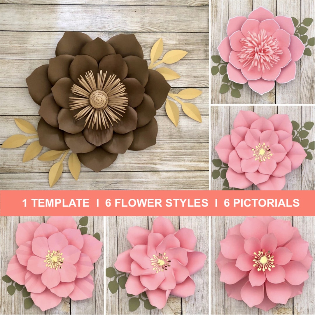 Paper Flowers Template Large Paper Flowers Wedding Home Nursery Paper Flowers Template Large Paper Flowers Wedding Home Nursery