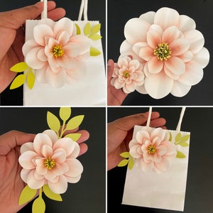 Modelo de flor de papel, flores de caule, decoração de festa faça você mesmo, arquivo de corte SVG de mini flor de papel para Cricut e Silhouette Cameo, flores de papel de caixa de sombra