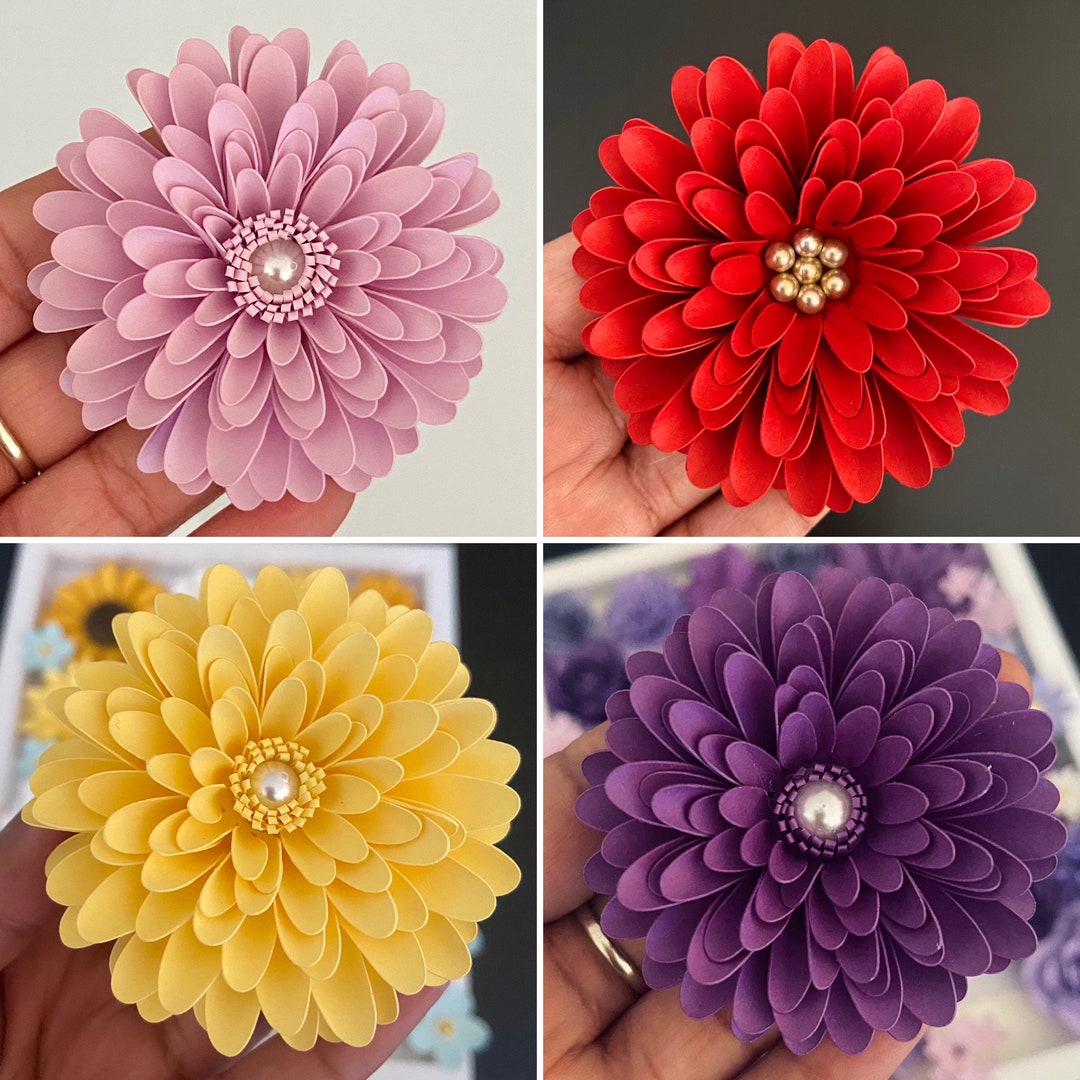 Papierblumen Vorlage, Kleine Blumen für DIY-Projekte, PDF & SVG Re