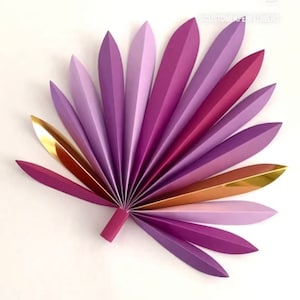 Paper Flower Leaf Template: Tropical Palm SVG, PDF (Digital Download)