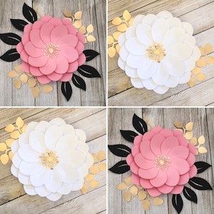 Modèle de fleur en papier PDF - Fleur en papier de bricolage pour décor d’événement et décor de mariage - Fichiers de trace et de découpe imprimables Décoration intérieure faite à la main - Fleur