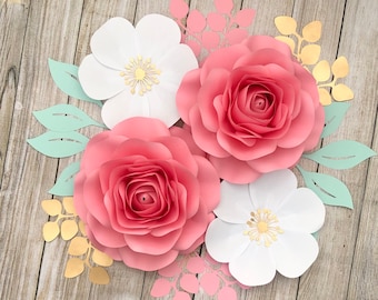 Large Paper Flower Templates: DIY Nursery Wall Decor (PDF/PNG)