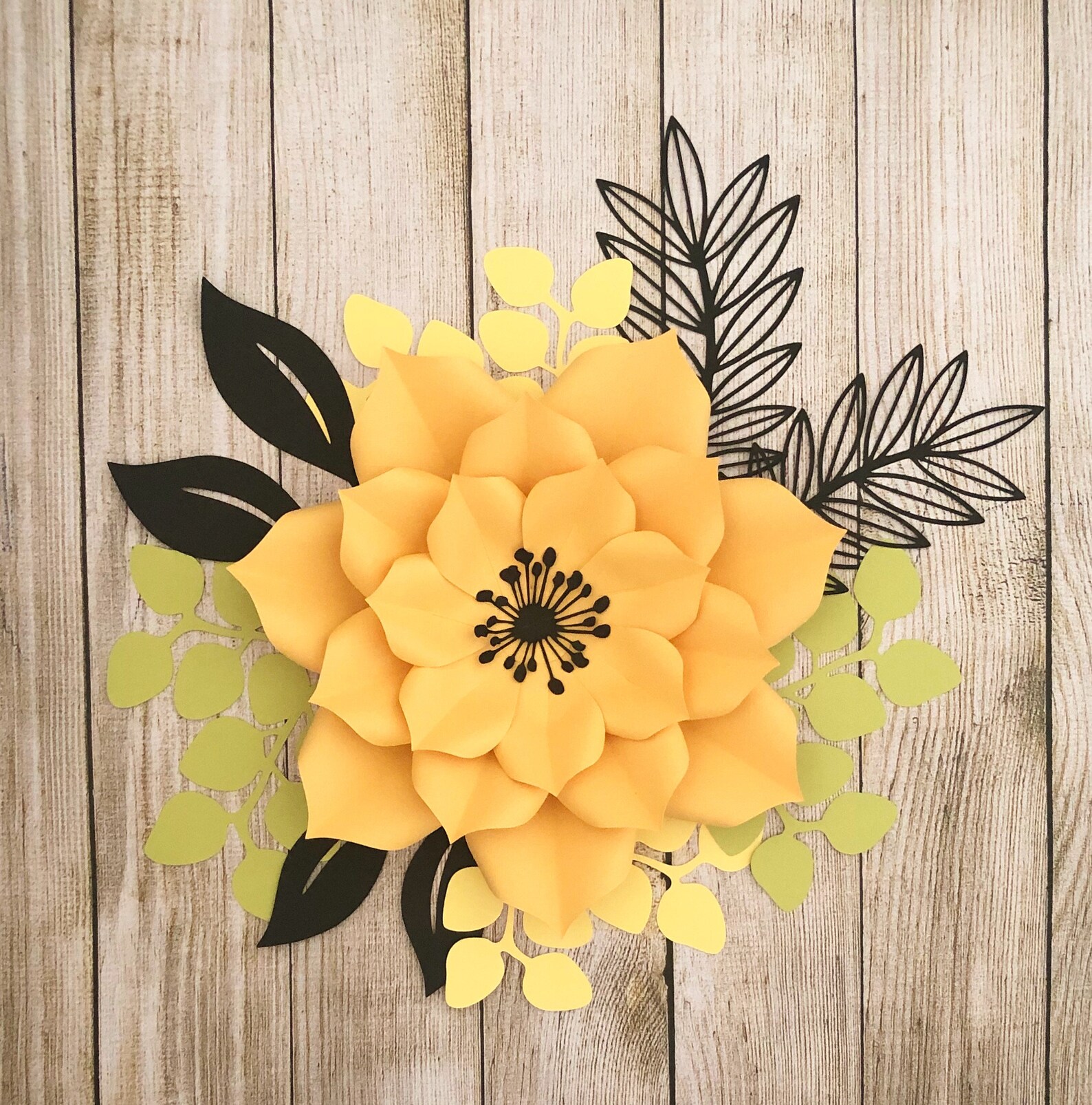 SVG Paper Flower Leaf Template Resizable PNG & SVG Cut File Etsy