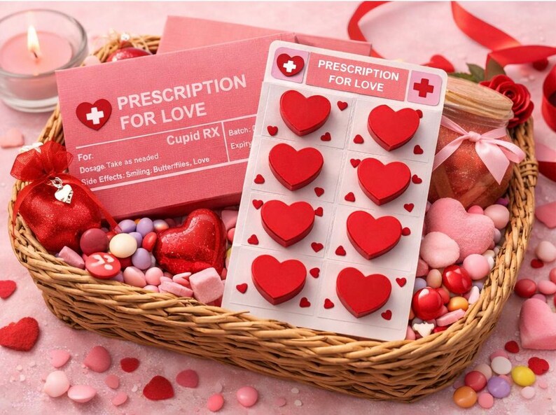 Rx Ribbons Cupid RX Gift Box Template, 3D Heart Candy Box (SVG, PDF, Video ...