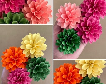 Dahlia Paper Flower Template: SVG, PDF, & PNG Cut Files (Video Tutorials)