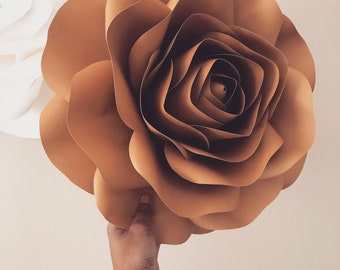 Paper Flowers template, Large Rose paper flower, Giant Paper Flowers - DIY Wedding Flower Wall, PDf, SVG and PNG re sizable template