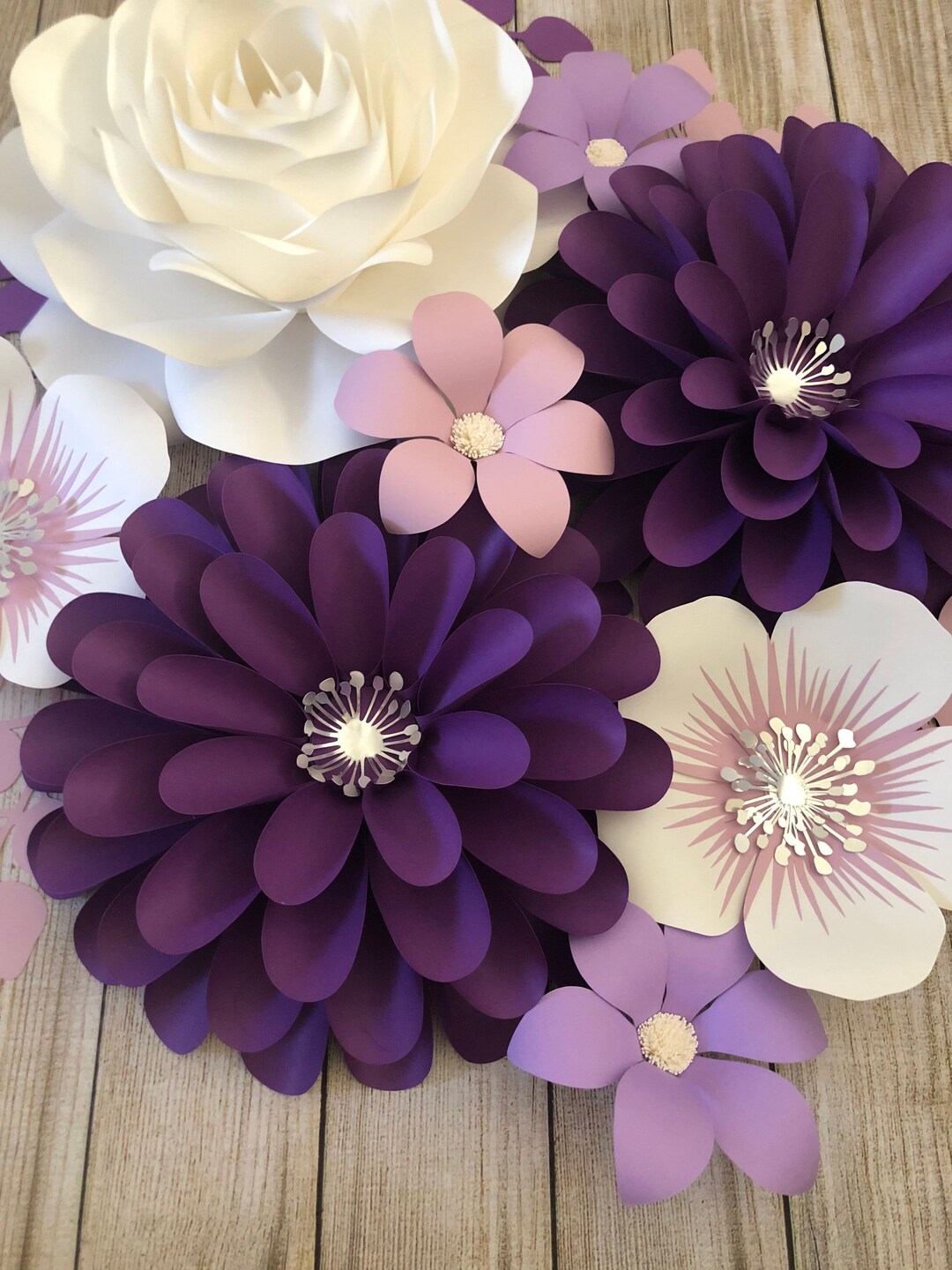 Paper Flower Template Wall Paper Flowers for Events and - Etsy