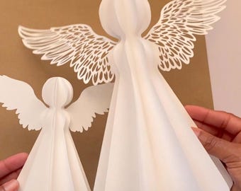 3D Christmas Paper Angel Template • DIY Holiday Décor • Cricut and Silhouette  • Instant Download