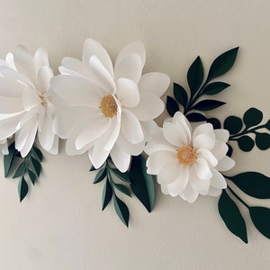 Modèle de fleur en papier, grande marguerite, fichier SVG & Studio3 pour Cricut et camée silhouette, fête à thème marguerite, décoration de chambre d'enfant, tutoriel vidéo