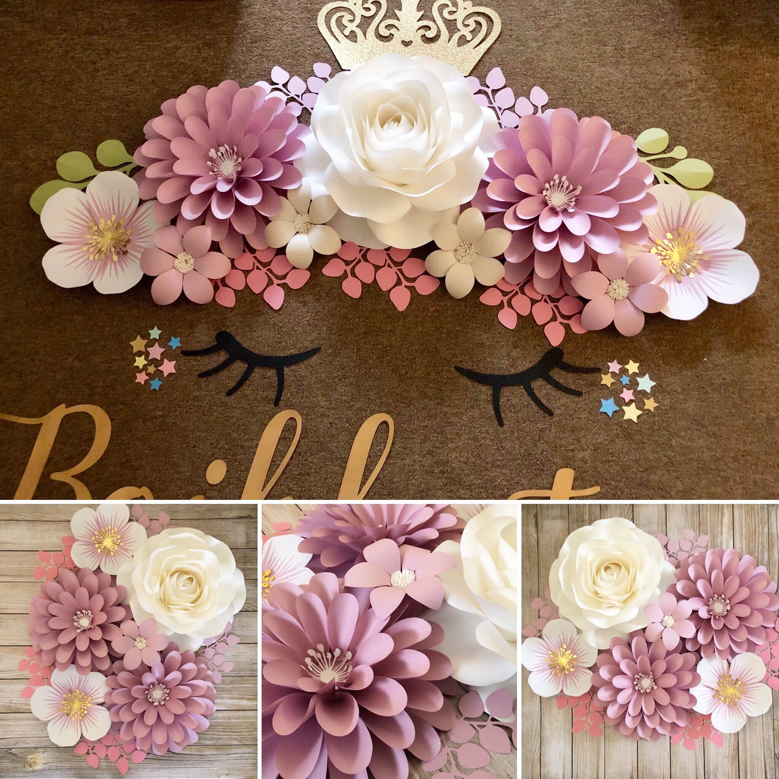 Paper Flower Template Wall Paper Flowers for Events and - Etsy