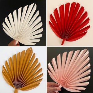Modelo de folha de flor de papel SVG e PDF, SVG redimensionável para Silhouette Cameo Designer, folhas de palmeira tropicais para decoração de flores de papel