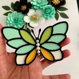 Fichier de coupe PNG SVG papillon pour camée Cricut & Silhouette, fête à thème d'anniversaire papillon, pochoir papillon pour une décoration de fête, boîte d'ombre image 10