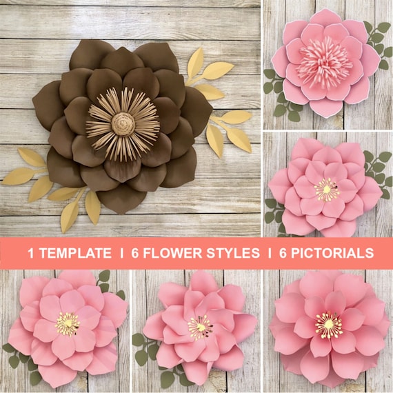 4 hermosas decoraciones de flores de papel para cumpleaños  Decoración de  flores de papel, Manualidades, Plantillas para flores de papel