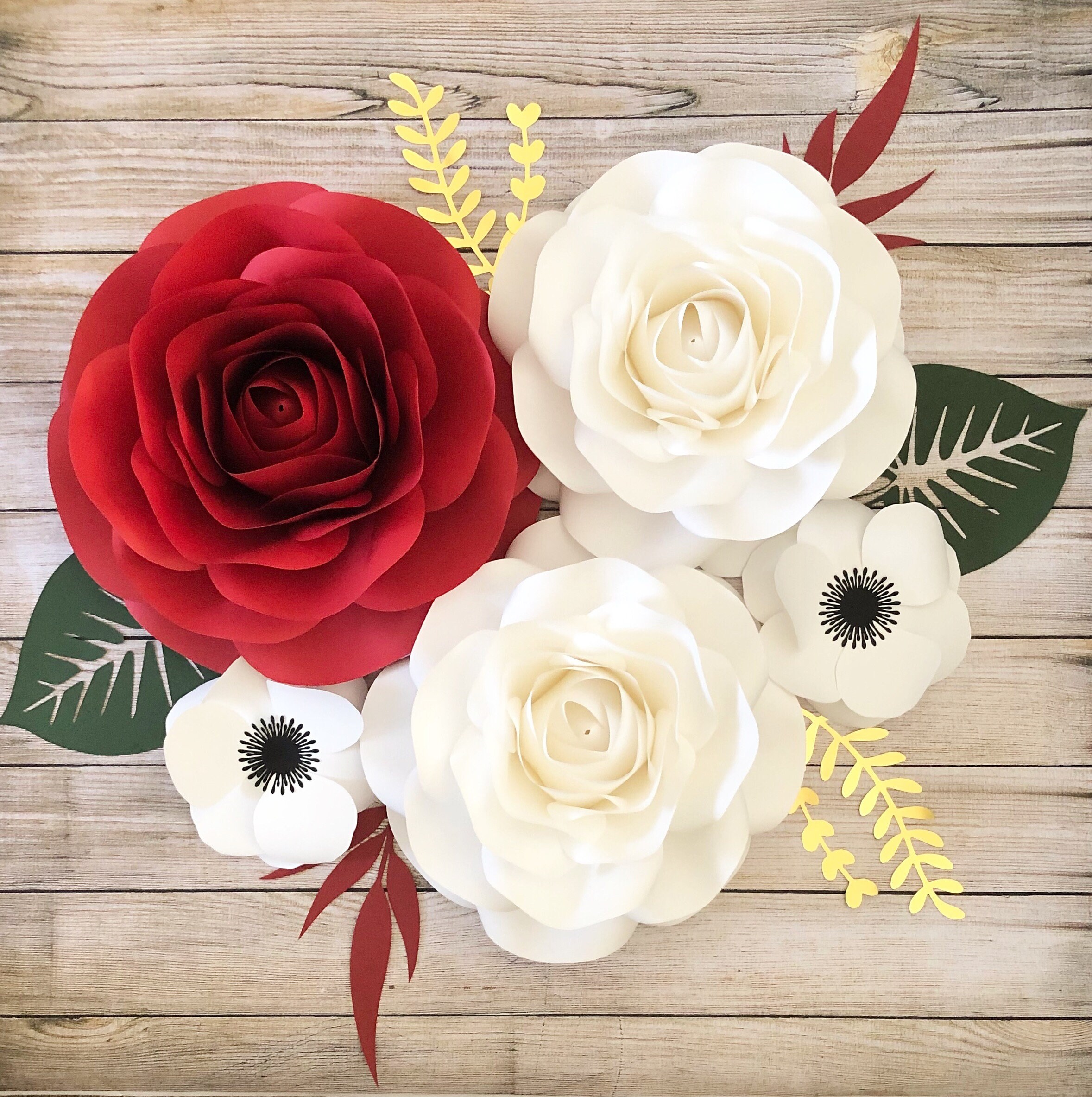 SVG PNG &amp; Pdf Paper Rose Template DIY Paper Flowers for - Etsy