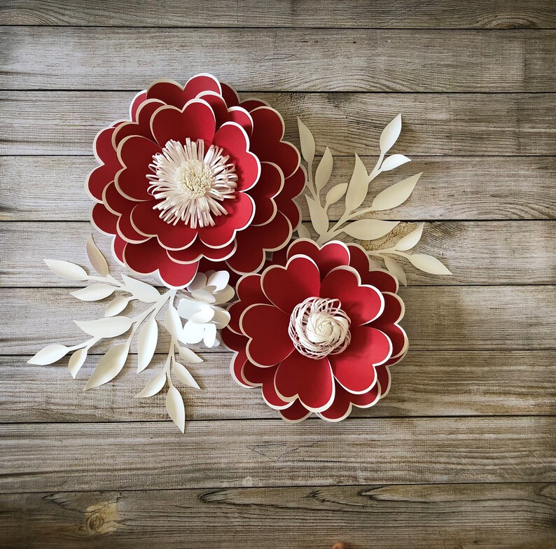 paper flower pdf heart template diy paper flower for event