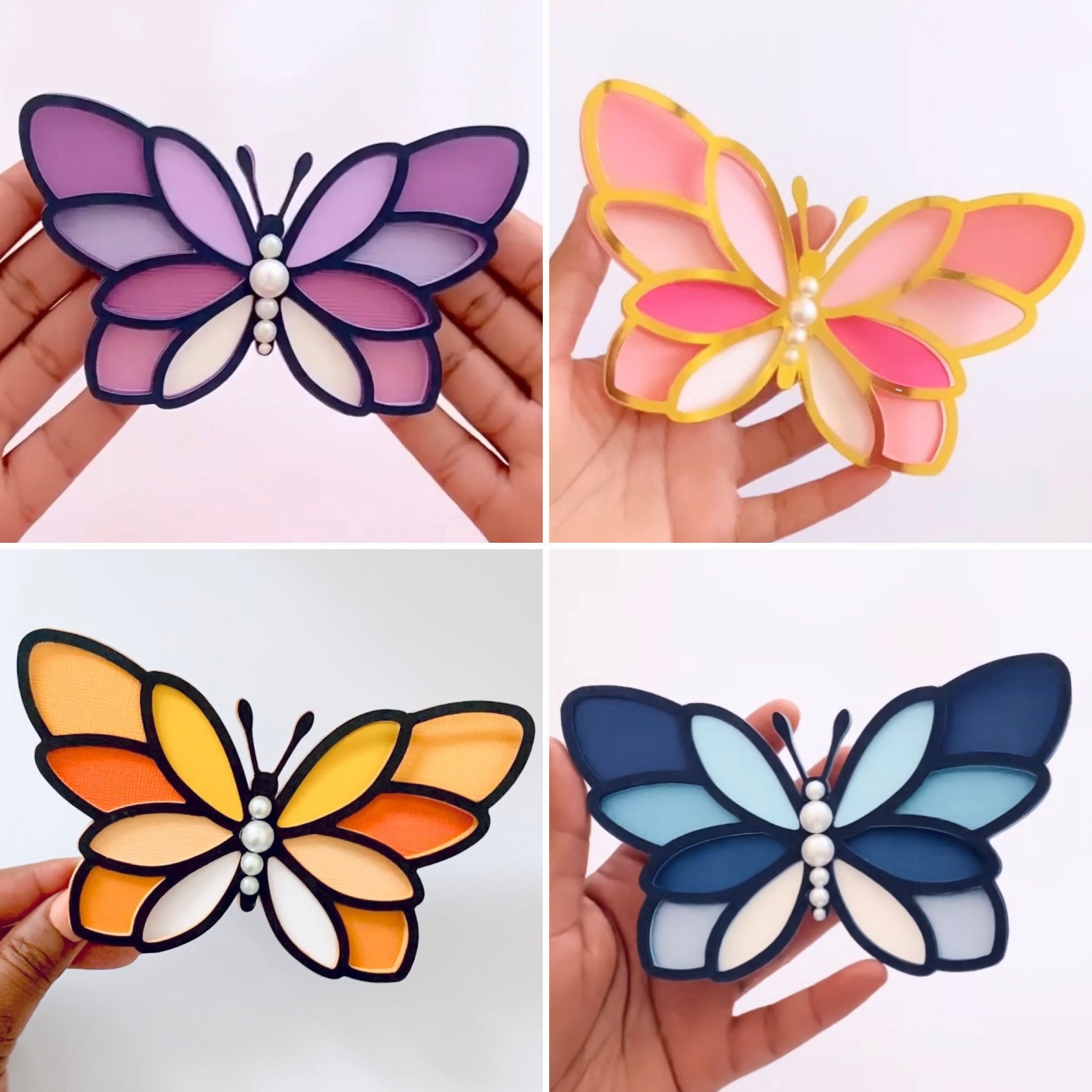 3D Paper Butterfly 3d Paper Butterflies Die Cut Butterflies Die Cuts  Wedding Decorations Scrapbooking Weddings Light White Butterflies 